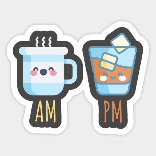 AM PM Whiskey. Sticker